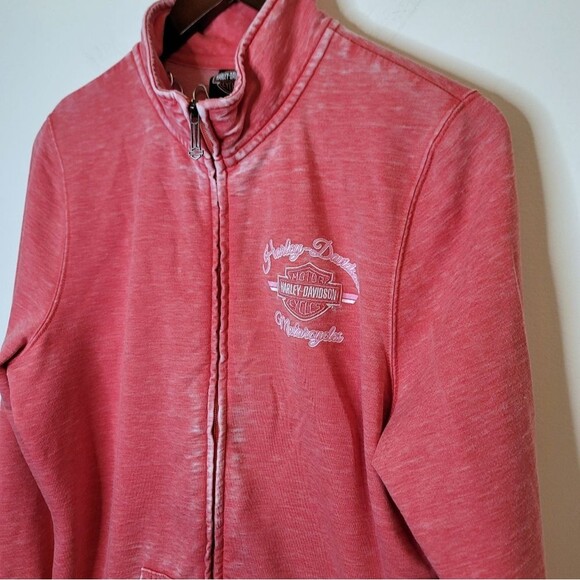 Harley Davidson Pink Zip Up Jacket Size Large - Picture 6 of 10